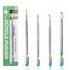 4 Designs Rainbow Color Stainless Steel Manicure Pedicure Remover Tool Cuticle Pusher