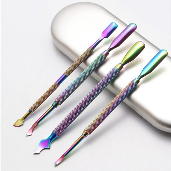 4 Different Types Rainbow Color Dead Skin Cuticler Pusher In Box-2