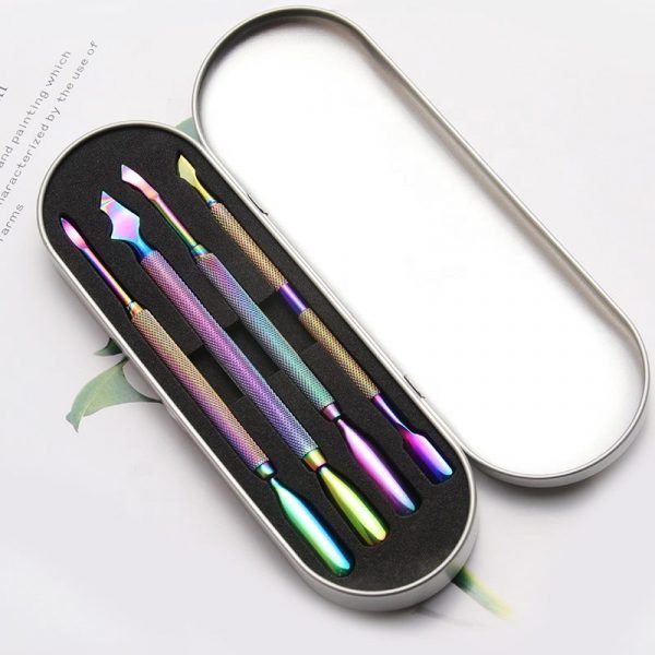 4 Different Types Rainbow Color Dead Skin Cuticler Pusher In Box-9