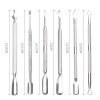 5 Designs Silver Stainless Steel Manicure Pedicure Remover Tool Cuticle Pusher-2
