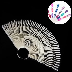 50 Branches 3 Knots Total 150 Tips Fan Shaped Nail Art Color Display Set