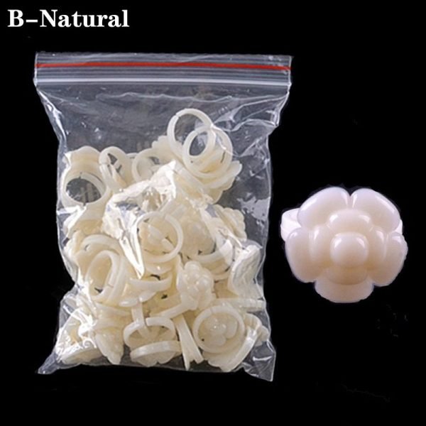 50 PCS per pack Nail Art Butterfly And Rose Ring Style Tips For Color Display-11