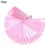 50PCS per Set Oval Nail Tips Fan Shaped Color Display Card Practice Sticks-11