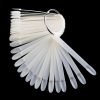 50PCS per Set Oval Nail Tips Fan Shaped Color Display Card Practice Sticks-3