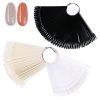 50PCS per Set Oval Nail Tips Fan Shaped Color Display Card Practice Sticks-5
