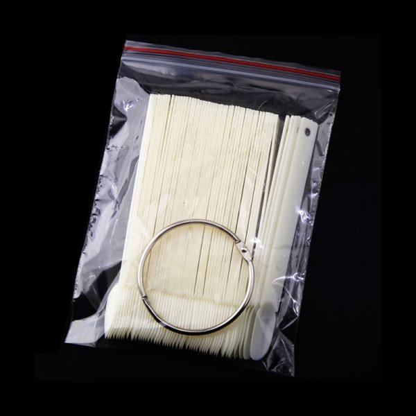 50PCS per Set Oval Nail Tips Fan Shaped Color Display Card Practice Sticks-6