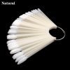 50PCS per Set Oval Nail Tips Fan Shaped Color Display Card Practice Sticks-7