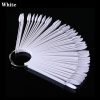 50PCS per Set Oval Nail Tips Fan Shaped Color Display Card Practice Sticks-9