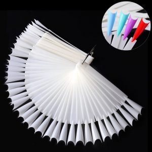 50Pcs per Set Fan Shaped French False Nail Art Tips Gel Polish Display