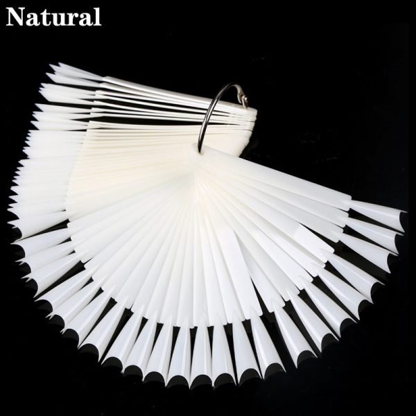 50Pcs per Set Fan Shaped French False Nail Art Tips Gel Polish Display-8