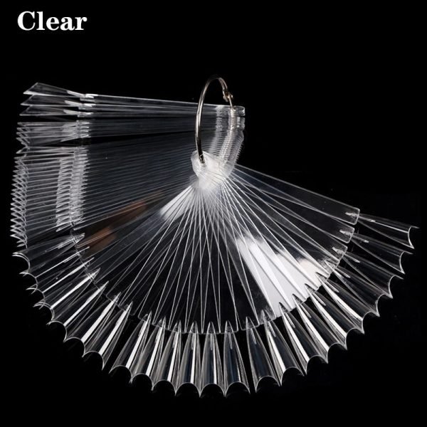 50Pcs per Set Fan Shaped French False Nail Art Tips Gel Polish Display-9