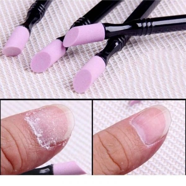 Double-End Quartz Nail Cuticle Remover Dead Skin Pusher Trimmer-4