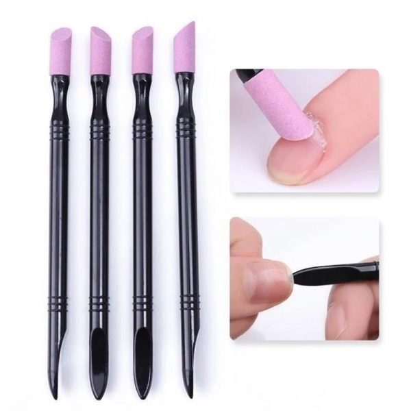 Double-End Quartz Nail Cuticle Remover Dead Skin Pusher Trimmer-5