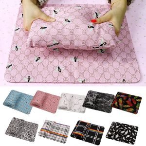 Fashionable Style Soft PU Leather Nail Art Hand Rest Cushion With Foldable Mat Pad Set