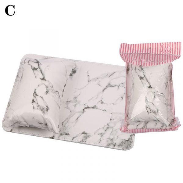 Fashionable Style Soft PU Leather Nail Art Hand Rest Cushion With Foldable Mat Pad Set-11