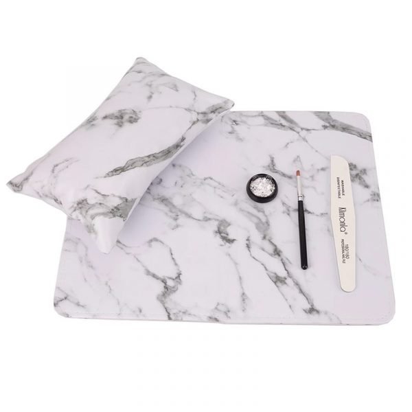 Fashionable Style Soft PU Leather Nail Art Hand Rest Cushion With Foldable Mat Pad Set-3