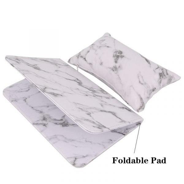 Fashionable Style Soft PU Leather Nail Art Hand Rest Cushion With Foldable Mat Pad Set-4