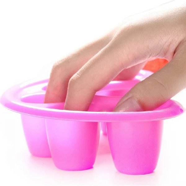 Five Holes Moon Shape Manicure Care Nail Soaking off Bowl