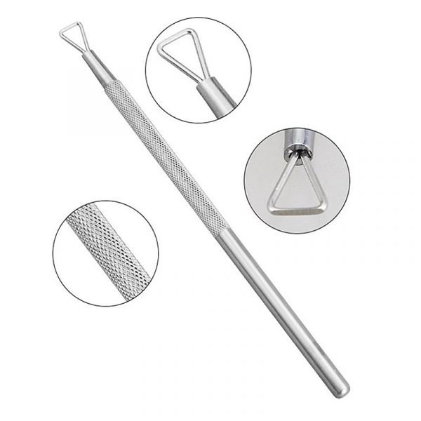 Gel Polish Remover Tools Triangle Head Stainless Steel Nail Cuticle Pusher-3