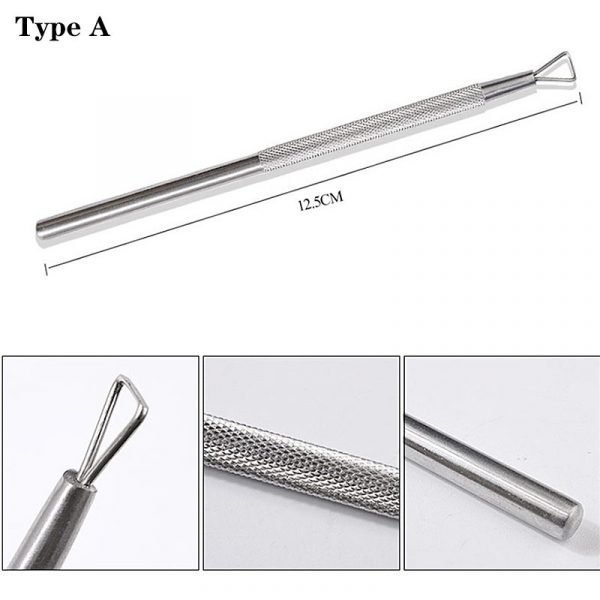 Gel Polish Remover Tools Triangle Head Stainless Steel Nail Cuticle Pusher-6