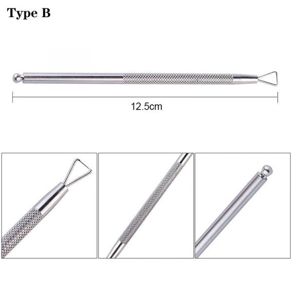 Gel Polish Remover Tools Triangle Head Stainless Steel Nail Cuticle Pusher-7