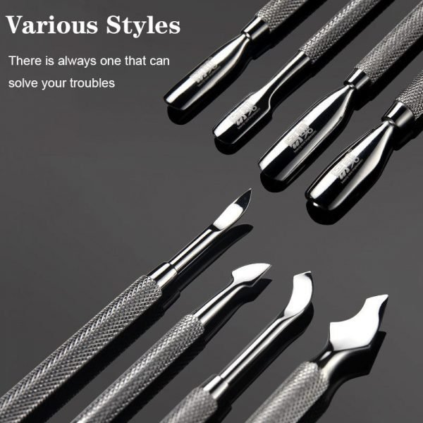High Quality 4 Designs Stainless Steel Manicure Remover Tool Cuticle Pusher S505,S506,S508,S511-1