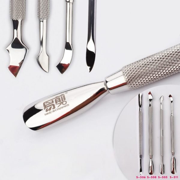 High Quality 4 Designs Stainless Steel Manicure Remover Tool Cuticle Pusher S505,S506,S508,S511-2