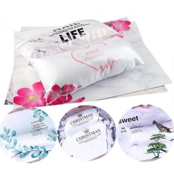 Ins Style Soft PU Leather Nail Art Hand Rest Cushion And Mat Pad Set