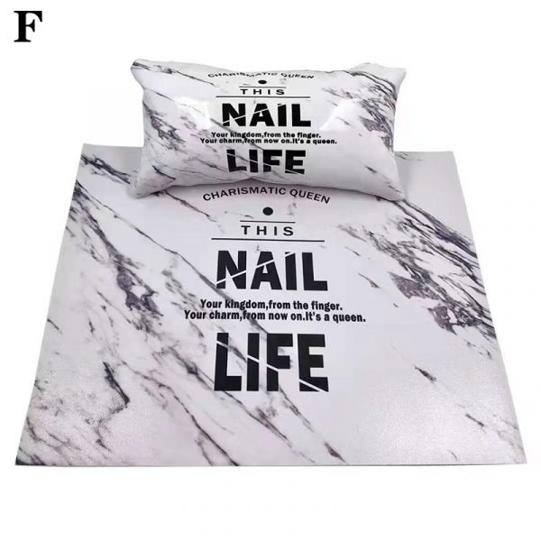 Ins Style Soft PU Leather Nail Art Hand Rest Cushion And Mat Pad Set-F
