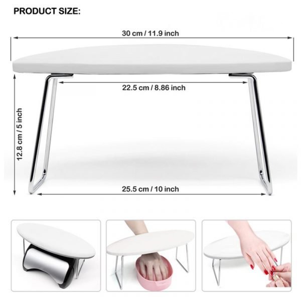 Microfiber Leather Nail Cushion Pillow With Two Holders-6