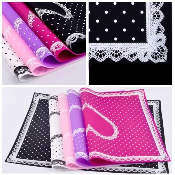Washable Foldable Silicone Pillow Hand Holder Lace Table Mat Pad-2