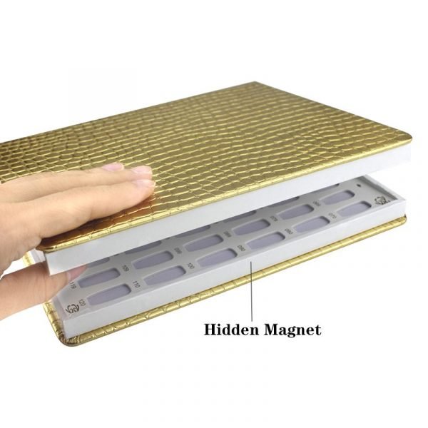 120 Colors Embedded Style Alligator Pattern Delicate PU Leather Nail Art Color Chart Displaying Book -1