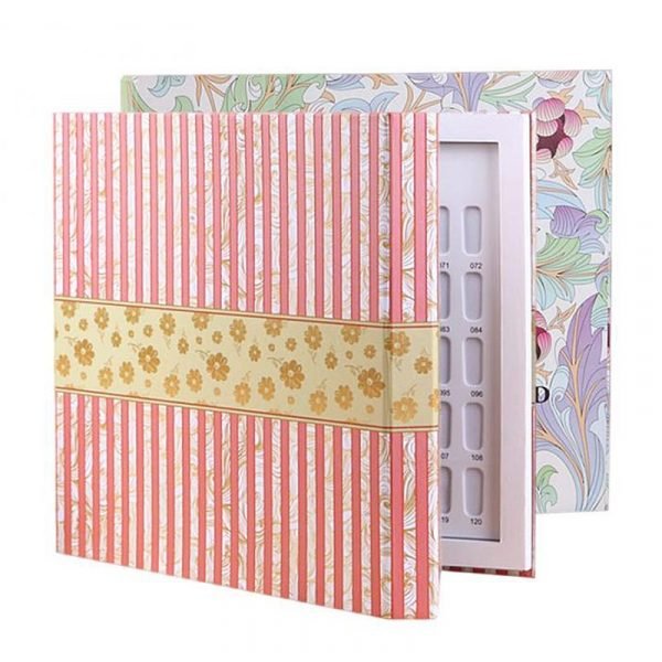 120 Colors Flower And Stripe Pattern Nail Gel Polish Color Display Card Book-1
