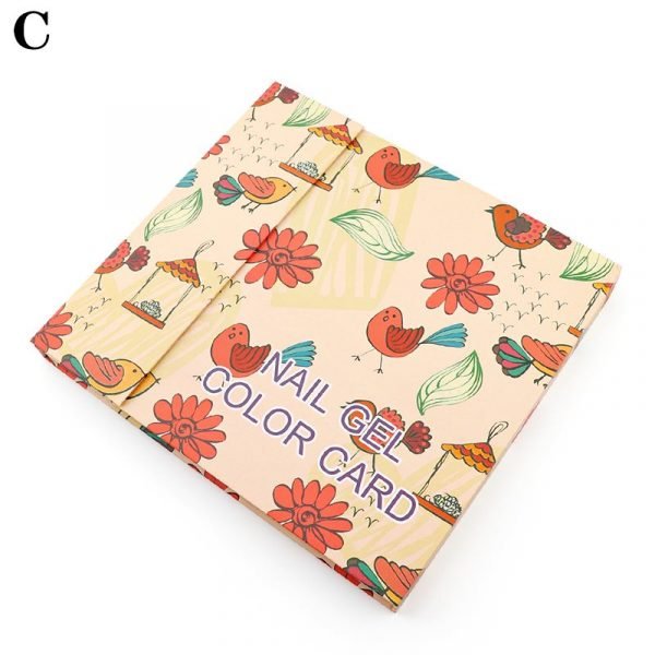 120 Colors Rose And Birds Pattern Nail Gel Polish Color Display Card Book-10