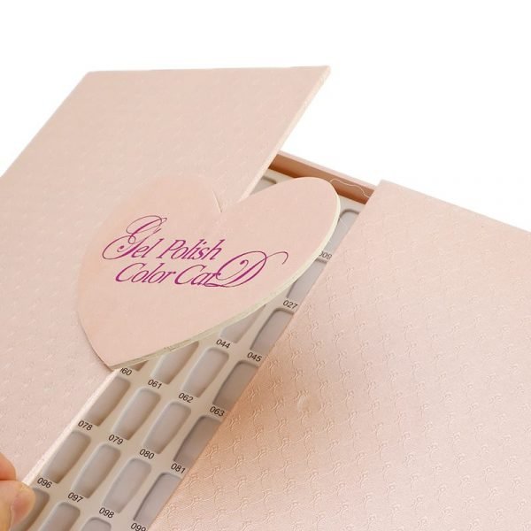 126 Colors Embedded Style Heart Design Nail Art Color Chart Display Book-1