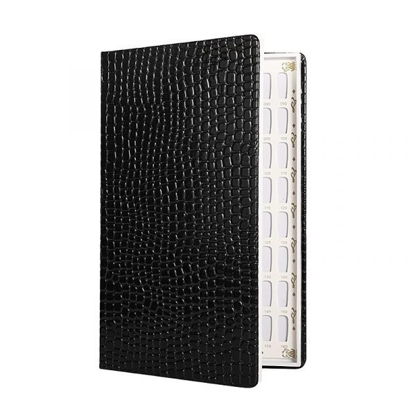 160 Colors Embedded Style Alligator Pattern Delicate PU Leather Nail Art Color Chart Display Book-2
