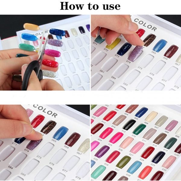 160 Colors Embedded Style Alligator Pattern Delicate PU Leather Nail Art Color Chart Display Book-6