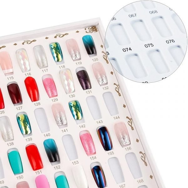216 Colors Embedded Style Alligator Pattern Delicate PU Leather Nail Art Color Chart Display Book-4