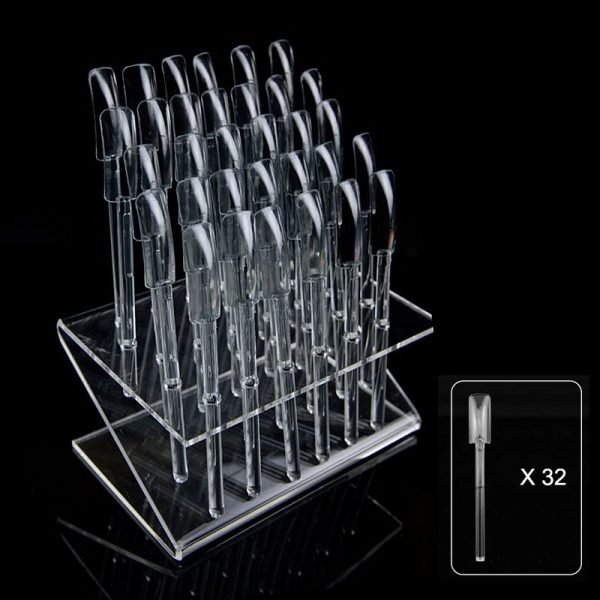 32 Holes Nail Art Salon Color Display Stand Rack With 32 Color Sticks Set-1