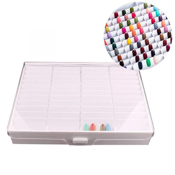 44 Grids Nail Gel Polish Color Display Tips Storage Box With Clasp Style Cover-1