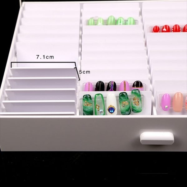 44 Grids Nail Gel Polish Color Display Tips Storage Box With Clasp Style Cover-3