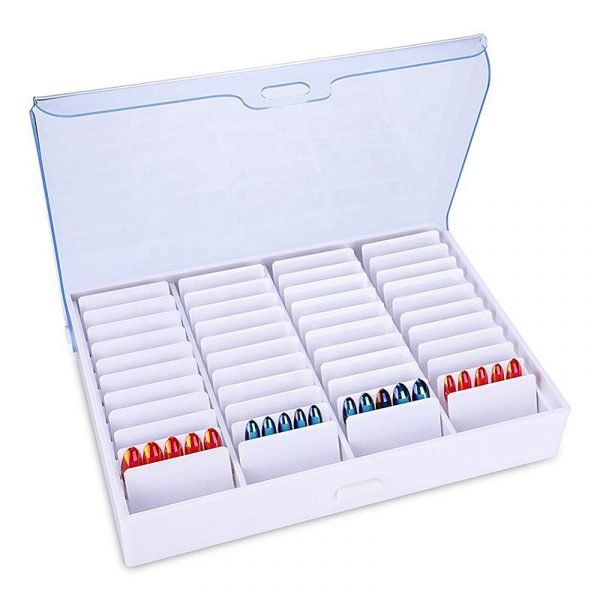 44 Grids Nail Gel Polish Color Display Tips Storage Box With Clasp Style Cover-7