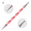 5Pcs per Set 2 Way Pink Acrylic Handle Dotting Marbleizing Pen Tool Set-3