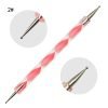 5Pcs per Set 2 Way Pink Acrylic Handle Dotting Marbleizing Pen Tool Set-4