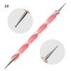 5Pcs per Set 2 Way Pink Acrylic Handle Dotting Marbleizing Pen Tool Set-7