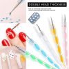 5Pcs per Set 2 Way Spiral Pattern Acrylic Handle Dotting Marbleizing Pen Tool Set-6