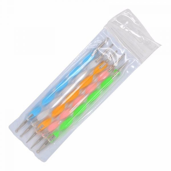 5Pcs per Set 2 Way Spiral Pattern Acrylic Handle Dotting Marbleizing Pen Tool Set-7