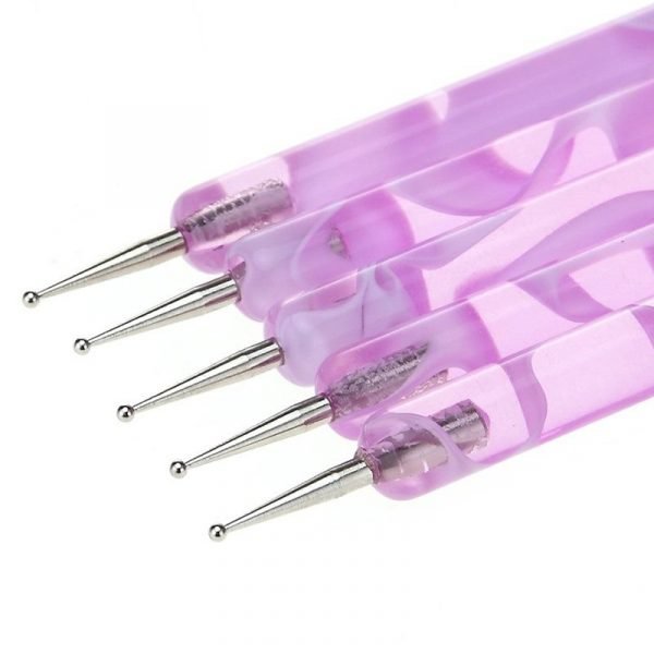 5Pcs per Set 2 Way Spray Pattern Acrylic Handle Dotting Marbleizing Pen Tool Set-2