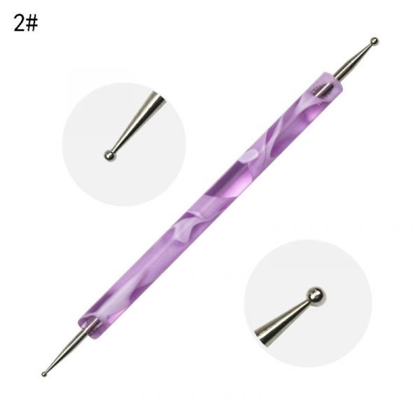 5Pcs per Set 2 Way Spray Pattern Acrylic Handle Dotting Marbleizing Pen Tool Set-4