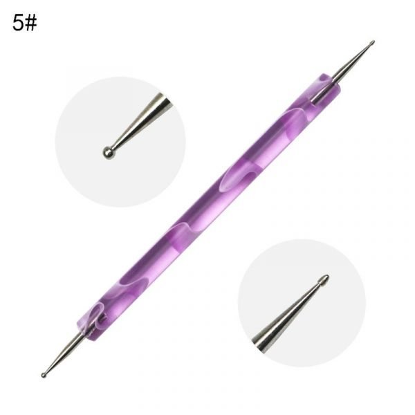 5Pcs per Set 2 Way Spray Pattern Acrylic Handle Dotting Marbleizing Pen Tool Set-7